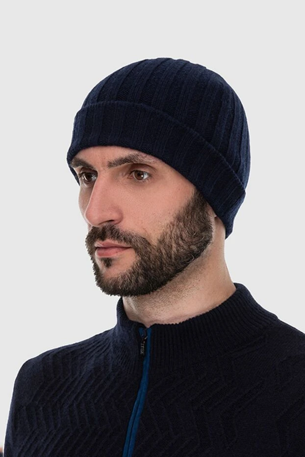 Gran Sasso man cashmere hat blue for men купить с ценами и фото 172008 - photo 2