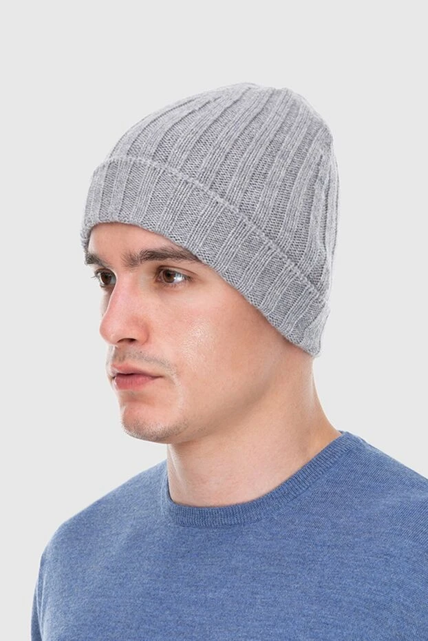 Gran Sasso man gray cashmere hat for men купить с ценами и фото 172009 - photo 2