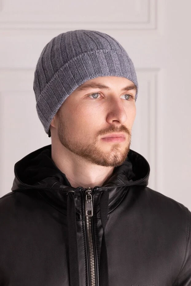 Gran Sasso man gray cashmere hat for men купить с ценами и фото 172010 - photo 2