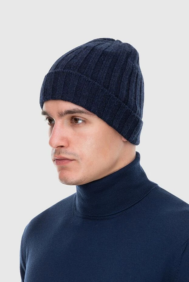 Gran Sasso man cashmere hat blue for men купить с ценами и фото 172013 - photo 2