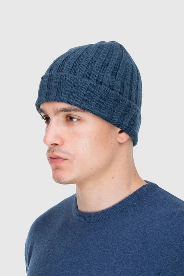 Gran Sasso man cashmere hat blue for men купить с ценами и фото 172015 - photo 2