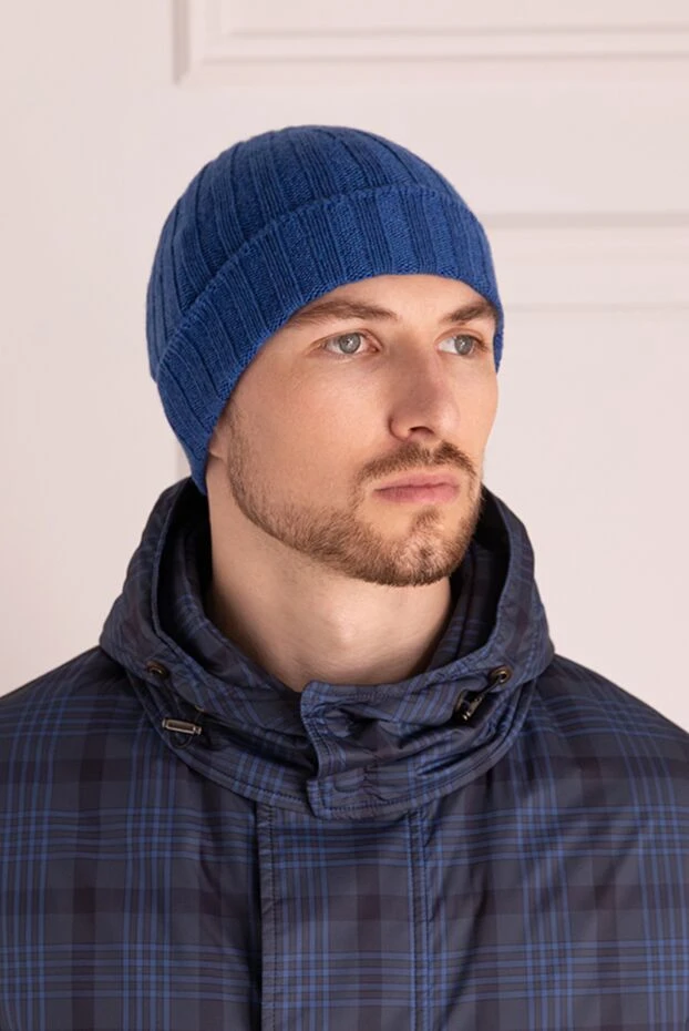 Gran Sasso man cashmere hat blue for men купить с ценами и фото 172017 - photo 2