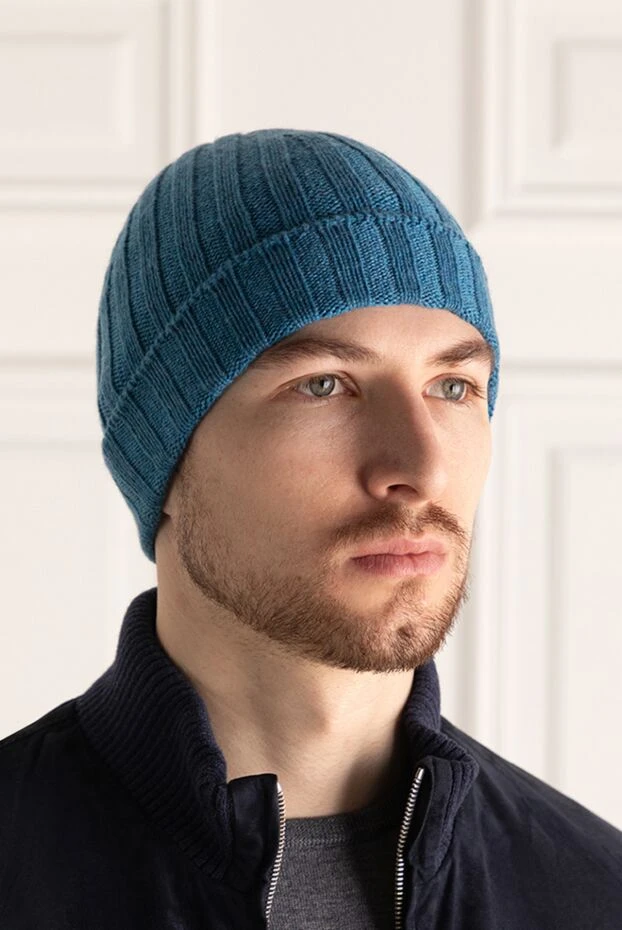 Gran Sasso man cashmere hat blue for men купить с ценами и фото 172018 - photo 2