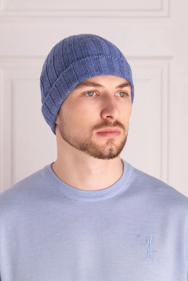 Gran Sasso man cashmere hat blue for men купить с ценами и фото 172019 - photo 2