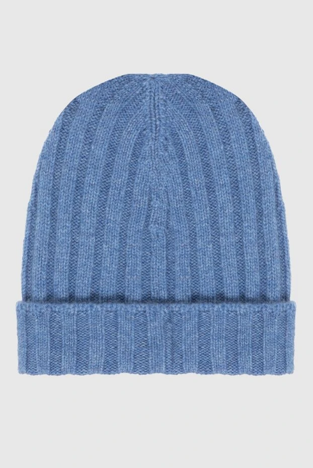 Gran Sasso кашемировая шапка с объемной вязкой в рубчик и мягким отворотом 172019 - фото 3