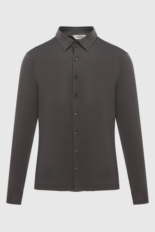 Gran Sasso man men's brown cotton shirt купить с ценами и фото 172022 - photo 1