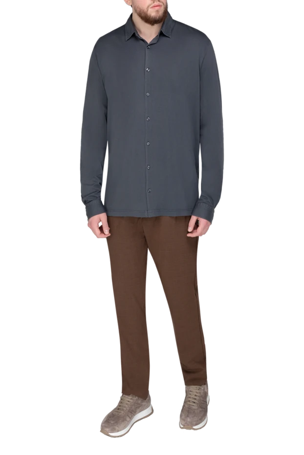 Gran Sasso man gray cotton shirt for men купить с ценами и фото 172024 - photo 2