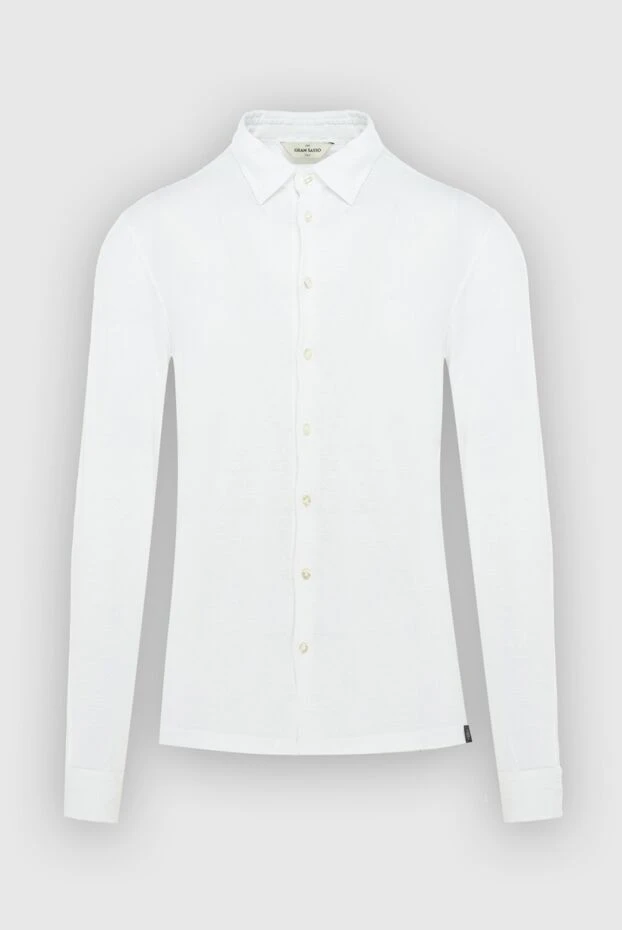 Gran Sasso man white linen and elastane shirt for men купить с ценами и фото 172025 - photo 1