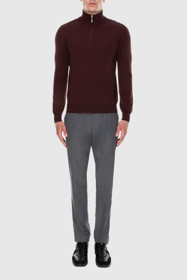 Gran Sasso man troyer wool, viscose and cashmere burgundy for men купить с ценами и фото 172036 - photo 2