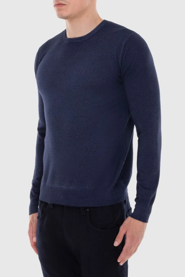 Gran Sasso джемпер мужской из шерсти и кашемира насыщенного синего цвета
 172042 - фото 3