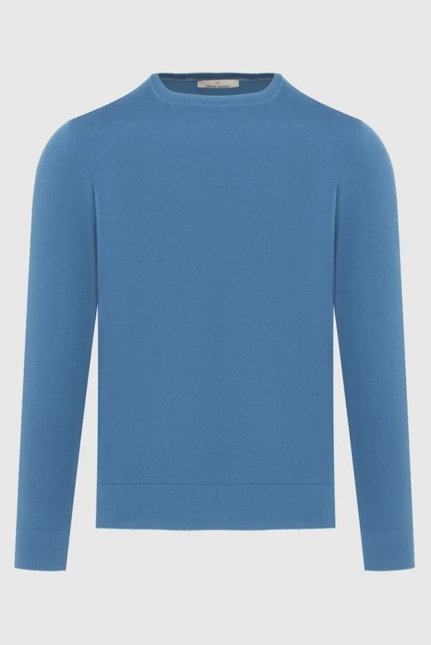 Gran Sasso man blue cotton jumper for men купить с ценами и фото 172045 - photo 1