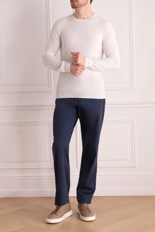 Gran Sasso man white cotton jumper for men купить с ценами и фото 172046 - photo 2