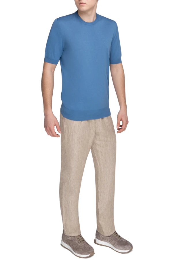 Gran Sasso man blue cotton jumper for men купить с ценами и фото 172053 - photo 2