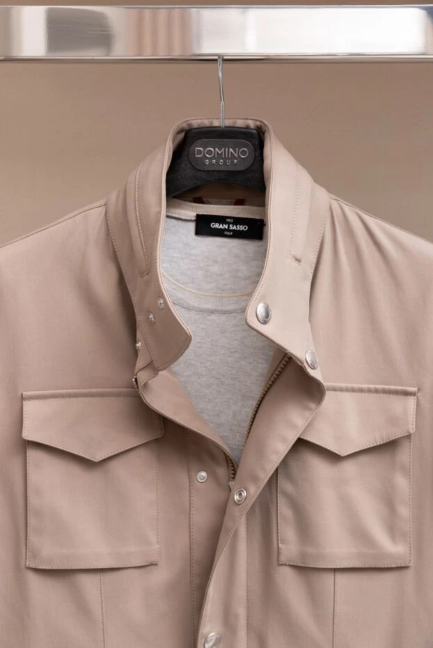 Джемпер из шелка и хлопка белый мужской - фото 2