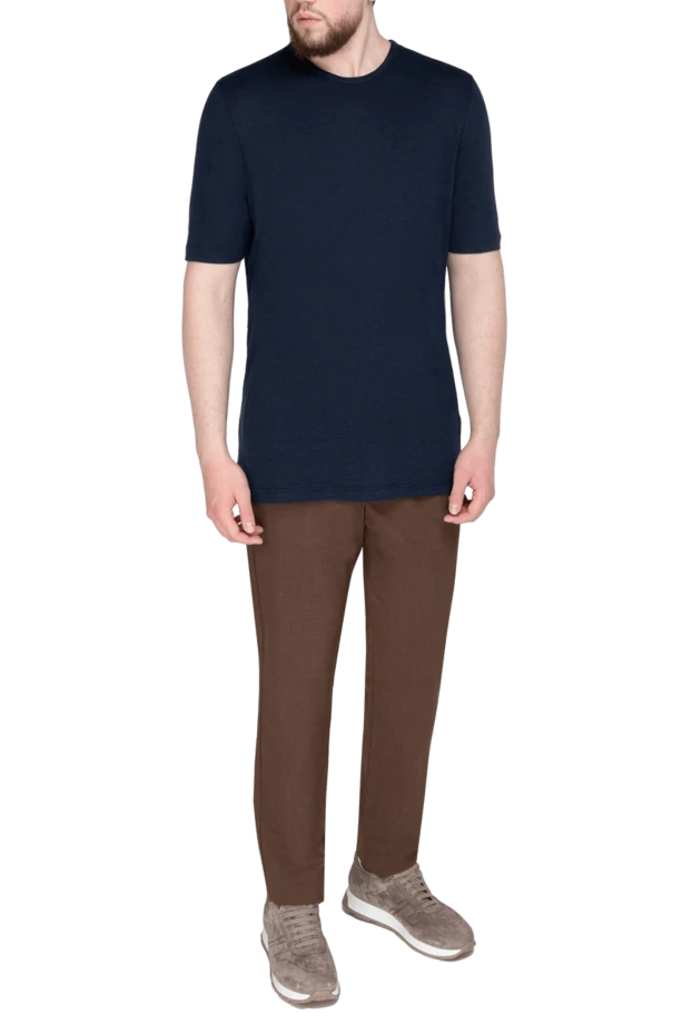 Gran Sasso man t-shirt linen blue for men купить с ценами и фото 172075 - photo 2