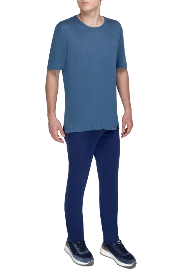 Gran Sasso man t-shirt linen blue for men купить с ценами и фото 172084 - photo 2