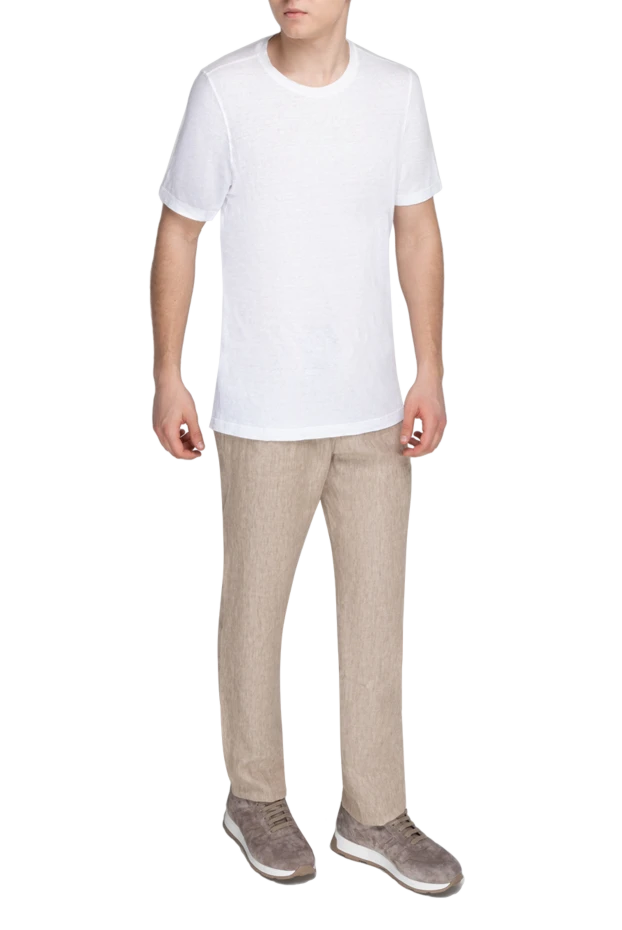 Gran Sasso man white linen t-shirt for men купить с ценами и фото 172089 - photo 2