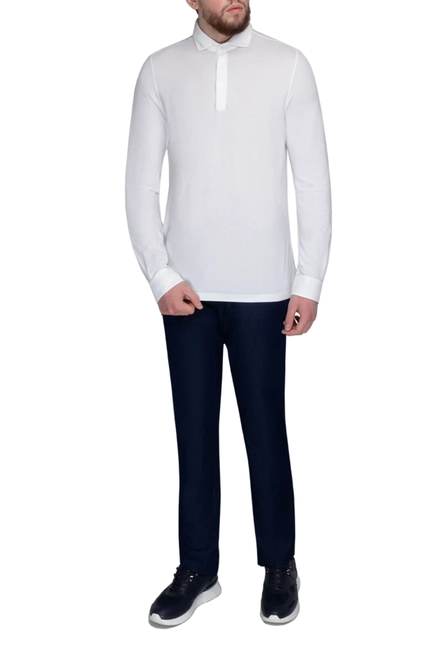 Gran Sasso man white cotton polo for men купить с ценами и фото 172091 - photo 2