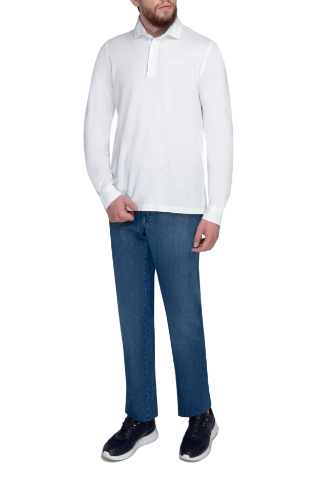 Gran Sasso man white cotton polo for men купить с ценами и фото 172121 - photo 2