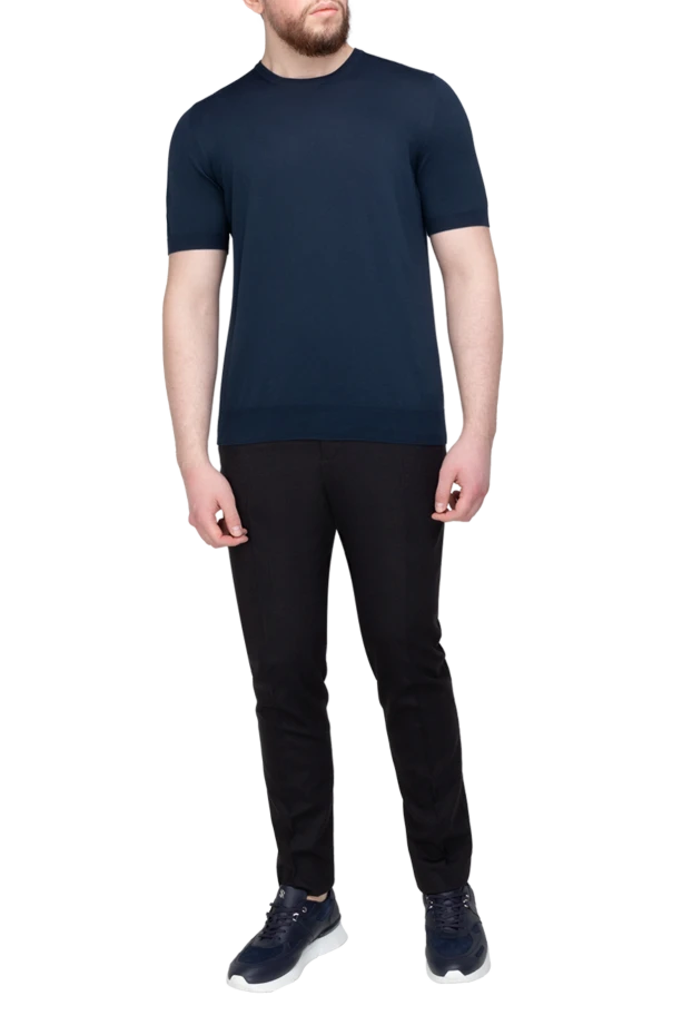 Gran Sasso man jumper with short sleeves blue for men купить с ценами и фото 172126 - photo 2