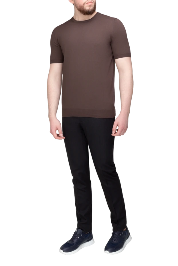 Gran Sasso man jumper with short sleeves brown for men купить с ценами и фото 172131 - photo 2