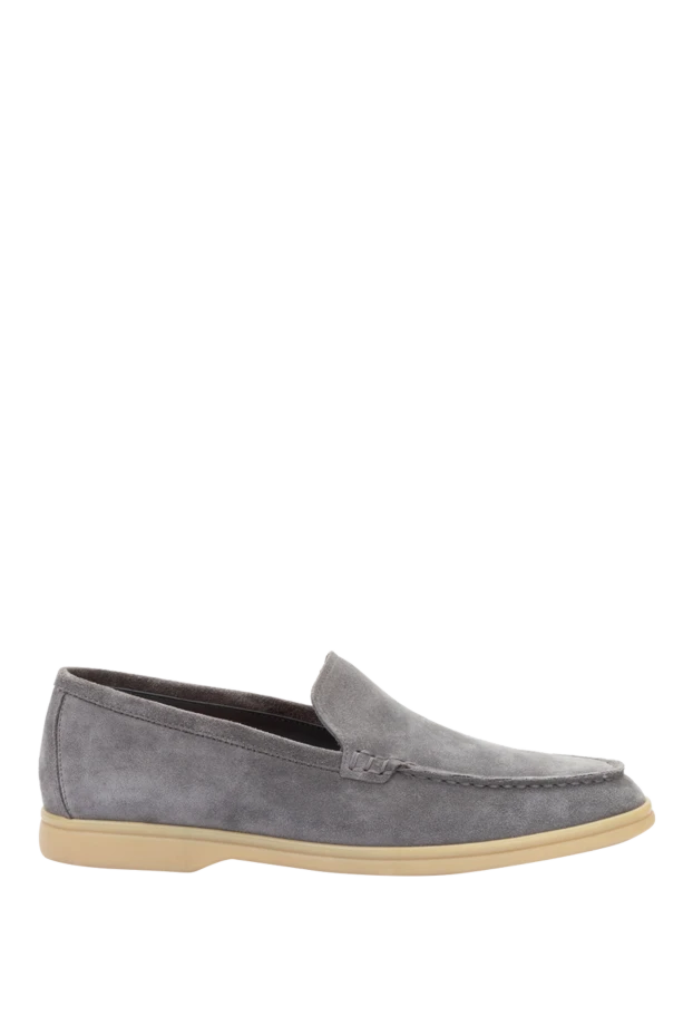 Cesare di Napoli man gray suede loafers for men купить с ценами и фото 172138 - photo 1