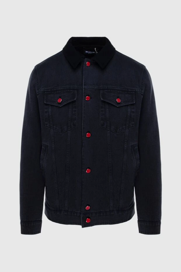 Kiton man black cotton and elastane denim jacket for men 172154 - photo 1