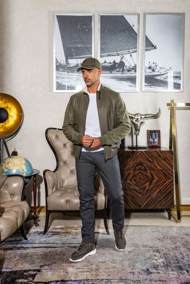 Stefano Ricci куртка на меху из натуральной кожи зеленая мужская 172157 - фото 2