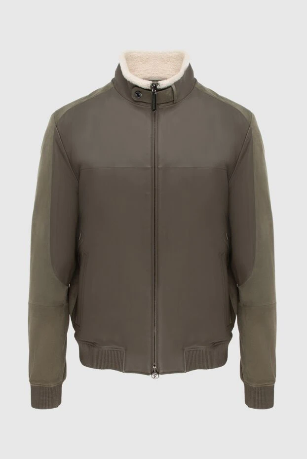 Таза былғарыдан тігілген ерлер жасыл түсті үлбірлі күрте - фото 1