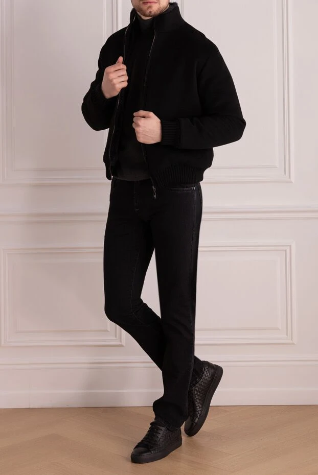 Fabio Gavazzi man black cashmere fur jacket for men купить с ценами и фото 172171 - photo 2