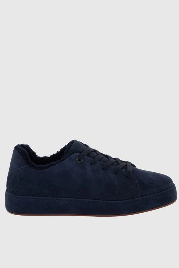 Loro Piana man blue suede sneakers for men купить с ценами и фото 172198 - photo 1