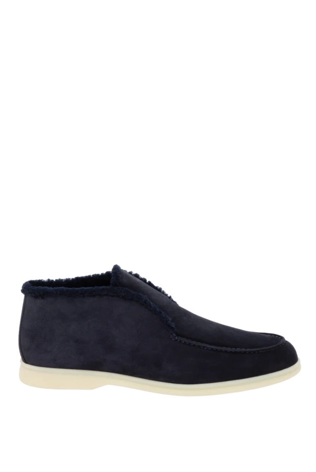 Loro Piana man blue suede loafers for men купить с ценами и фото 172199 - photo 1