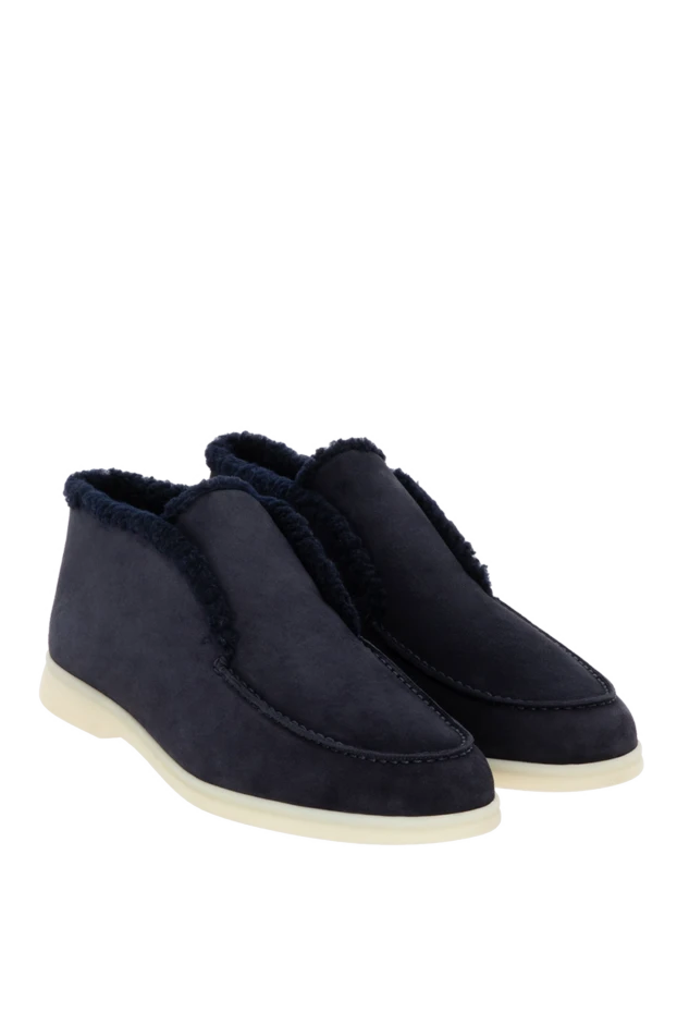 Loro Piana dark blue men's winter loafers made of suede with fur

 172199 - photo 3