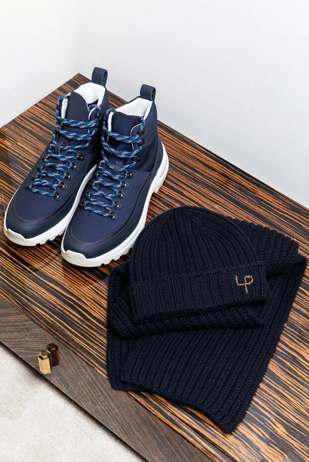 Loro Piana trekking sneakers with contrasting lacing and light base blue
 172206 - photo 3