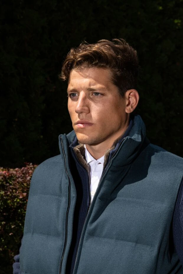 Loro Piana жилет кашемировый синий на молнии мужской 172215 - фото 2