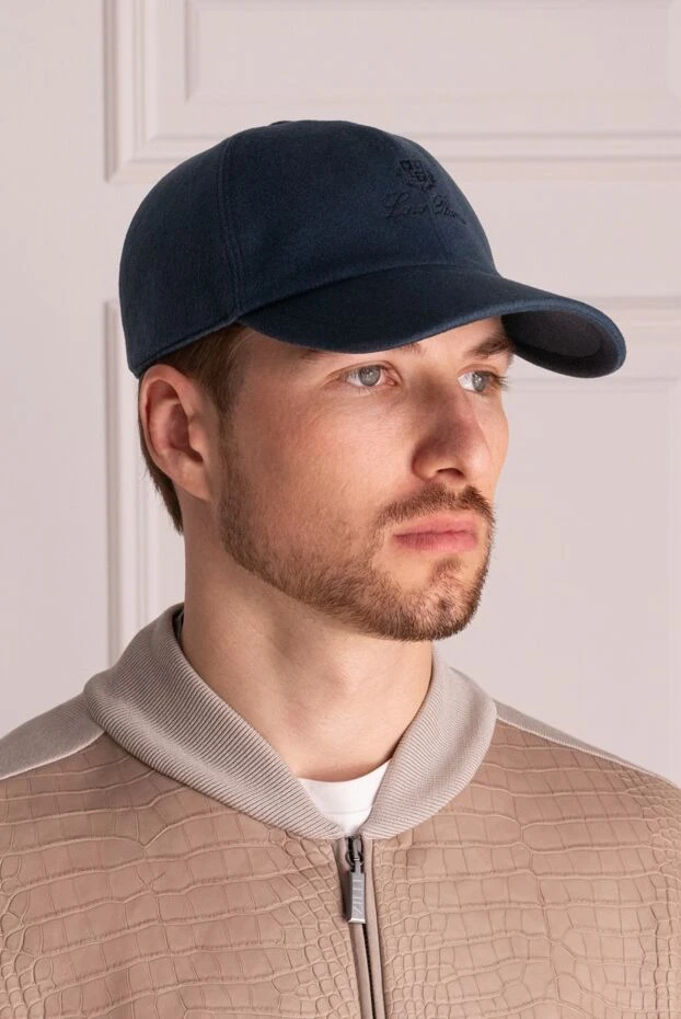 Loro Piana man blue cashmere cap for men купить с ценами и фото 172220 - photo 2