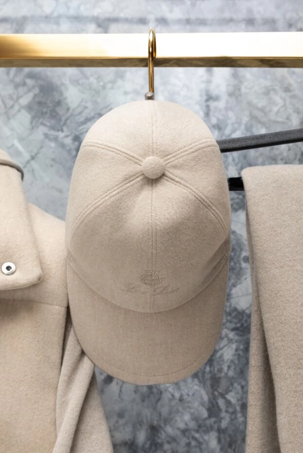 Light beige cashmere baseball cap with embroidery
- photo 2