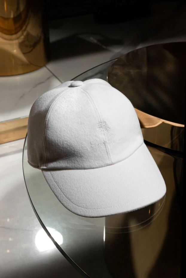 Loro Piana white cashmere baseball cap with curved visor 172226 - photo 3