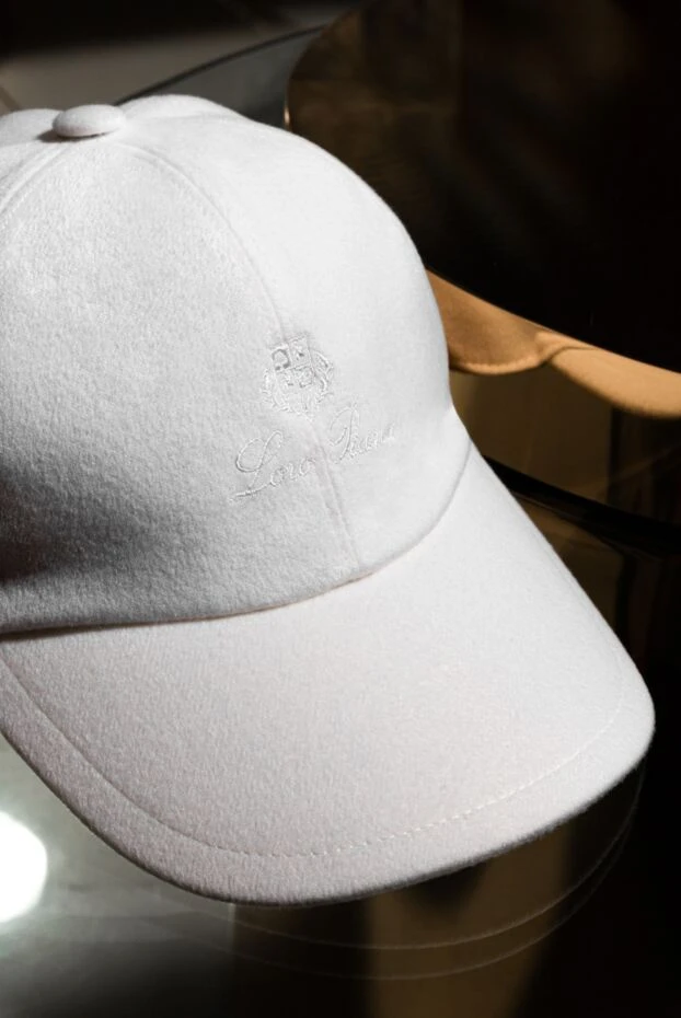 Қисық қалқалы ақ кашемирден жасалған бейсбол қалпақ - фото 2