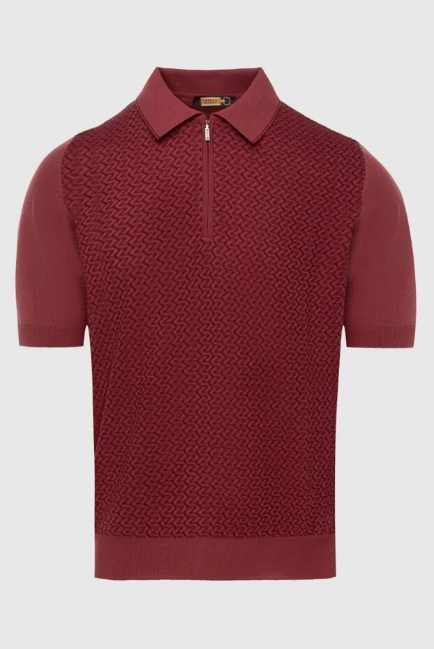 Zilli man men's cotton and silk polo, burgundy купить с ценами и фото 172267 - photo 1