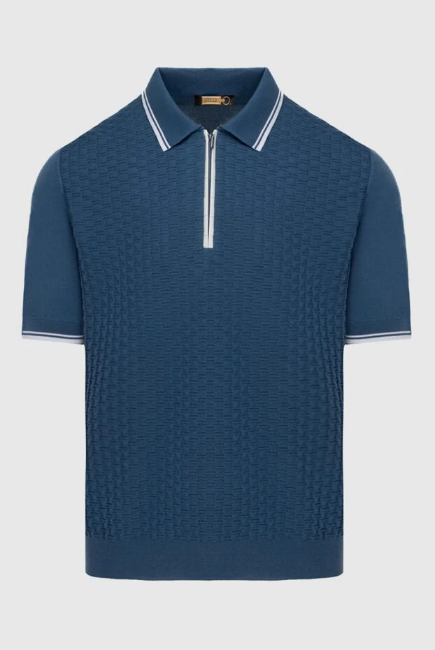 Zilli man cotton and silk polo blue for men купить с ценами и фото 172271 - photo 1