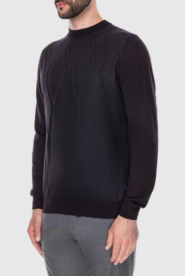 Zilli құрылымды өрнегімен безендірілген күлгін жемпір ерлерге арналған 172290 - фото 3