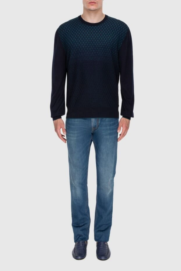 Stefano Ricci джемпер из кашемира и шелка синий мужской 172308 - photo 2