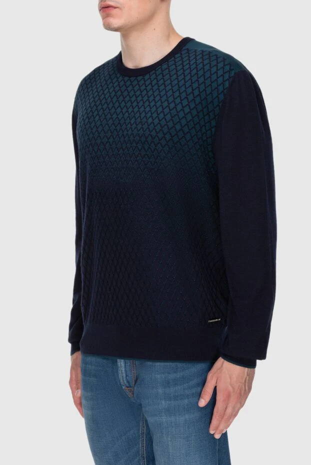 Stefano Ricci джемпер из кашемира и шелка синий мужской 172308 - фото 3