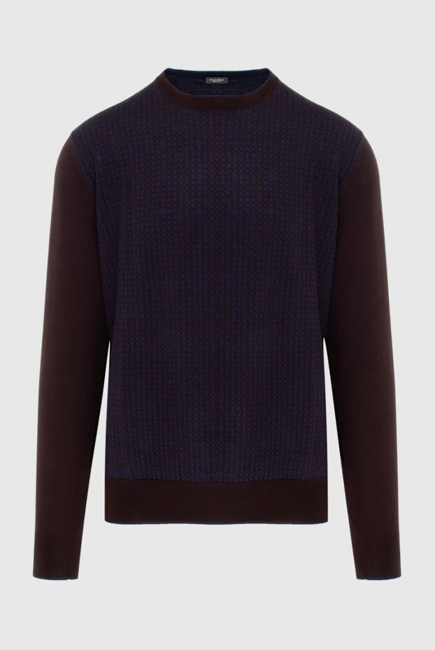 Stefano Ricci ерлерге арналған қоңыр кашемир мен жібектен жасалған жемпір 172309 - фото 1