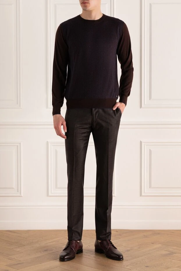 Stefano Ricci джемпер из кашемира и шелка коричневый мужской 172309 - фото 2