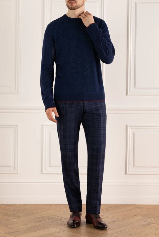 Stefano Ricci ерлерге арналған көк кашемир мен жібектен жасалған жемпір 172310 - фото 2