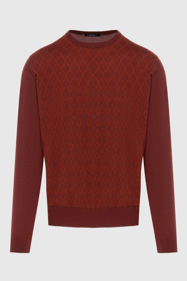 Terracotta cashmere and silk diamond knit jumper - photo 1