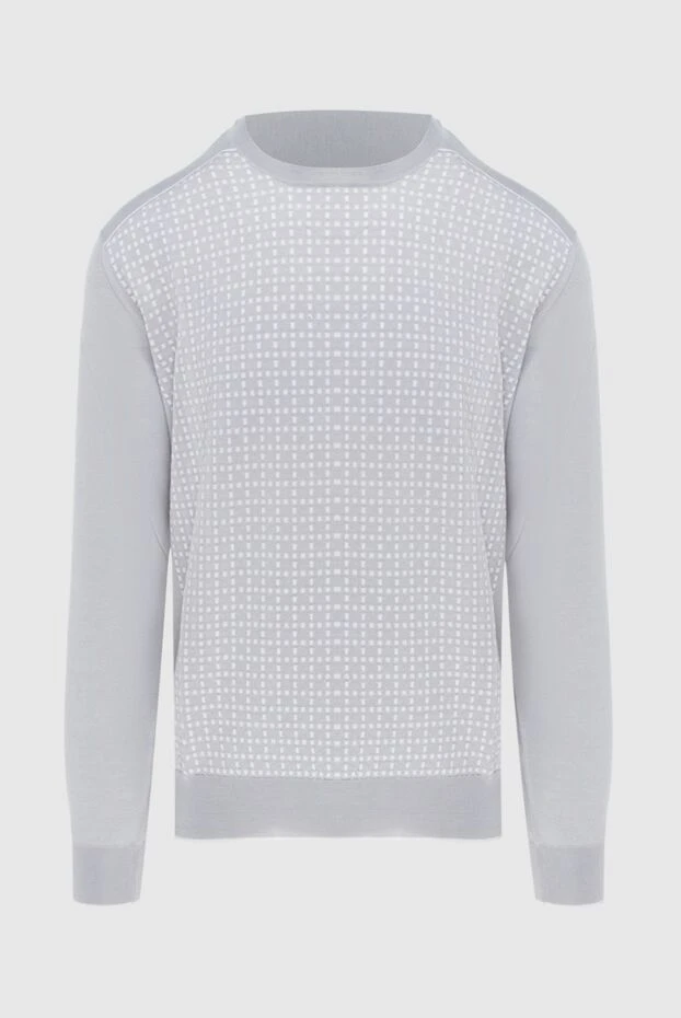 Ерлерге арналған сұр түсті кашемир және жібек джемпер - фото 1