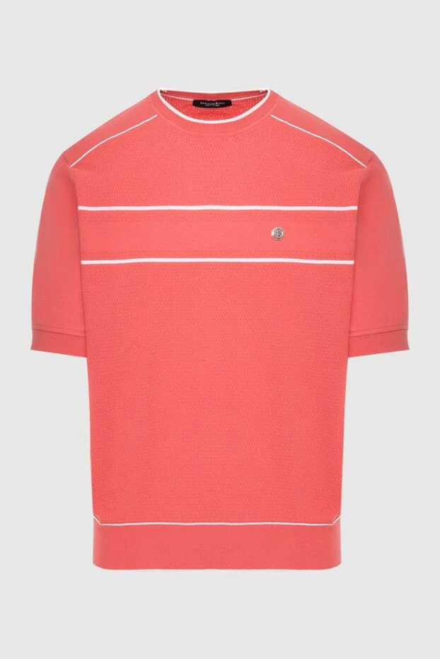 Orange cotton short sleeve jumper for men - photo 1